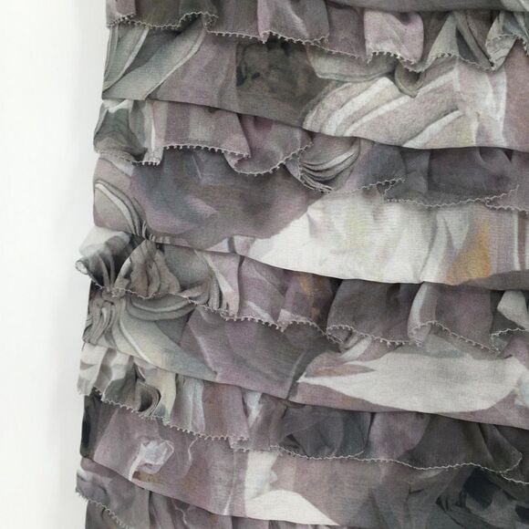 🩶 NWT - DVF Diane von Furstenberg Honare Meral Roses ruffle tier silk skirt 2 - Picture 4 of 6